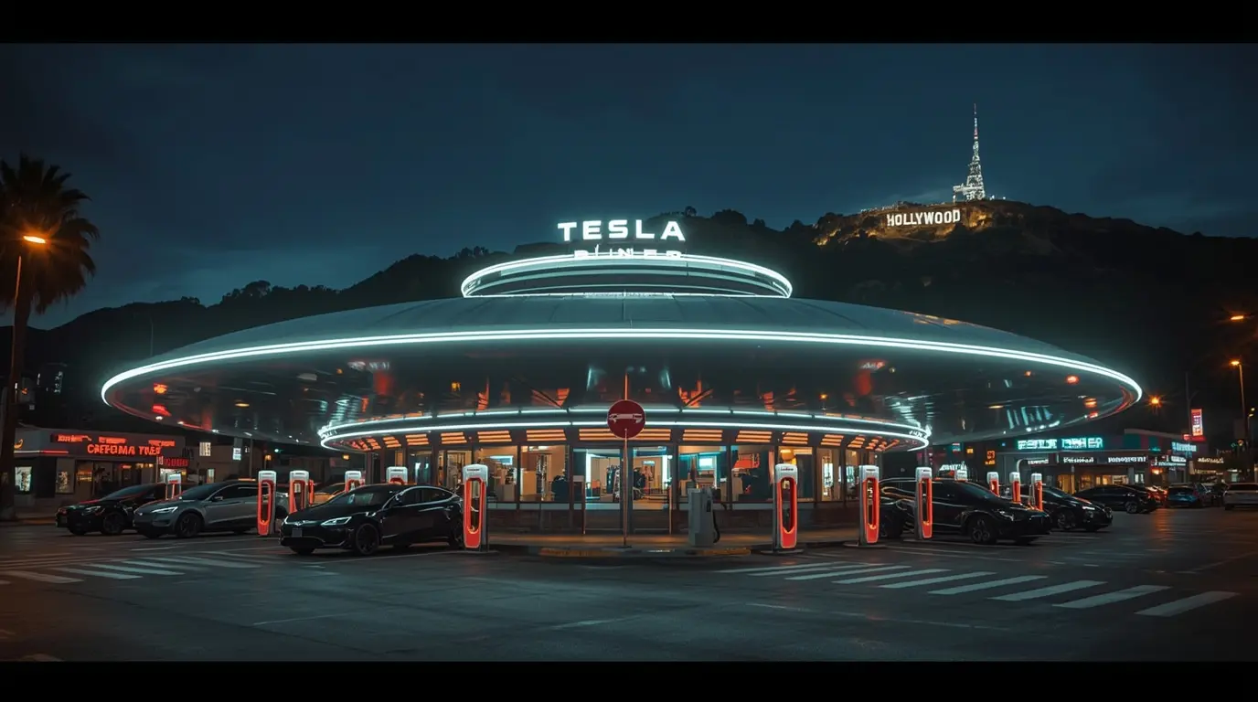 Tesla Diner: Futuristic Hub in 21st Century